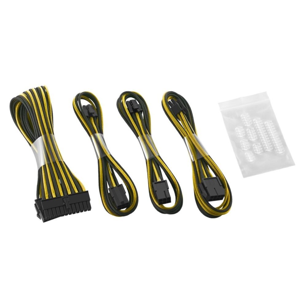 CableMod ModFlex Basic Cable Extension Kit - 6+6 Pin Series - Black+Yellow