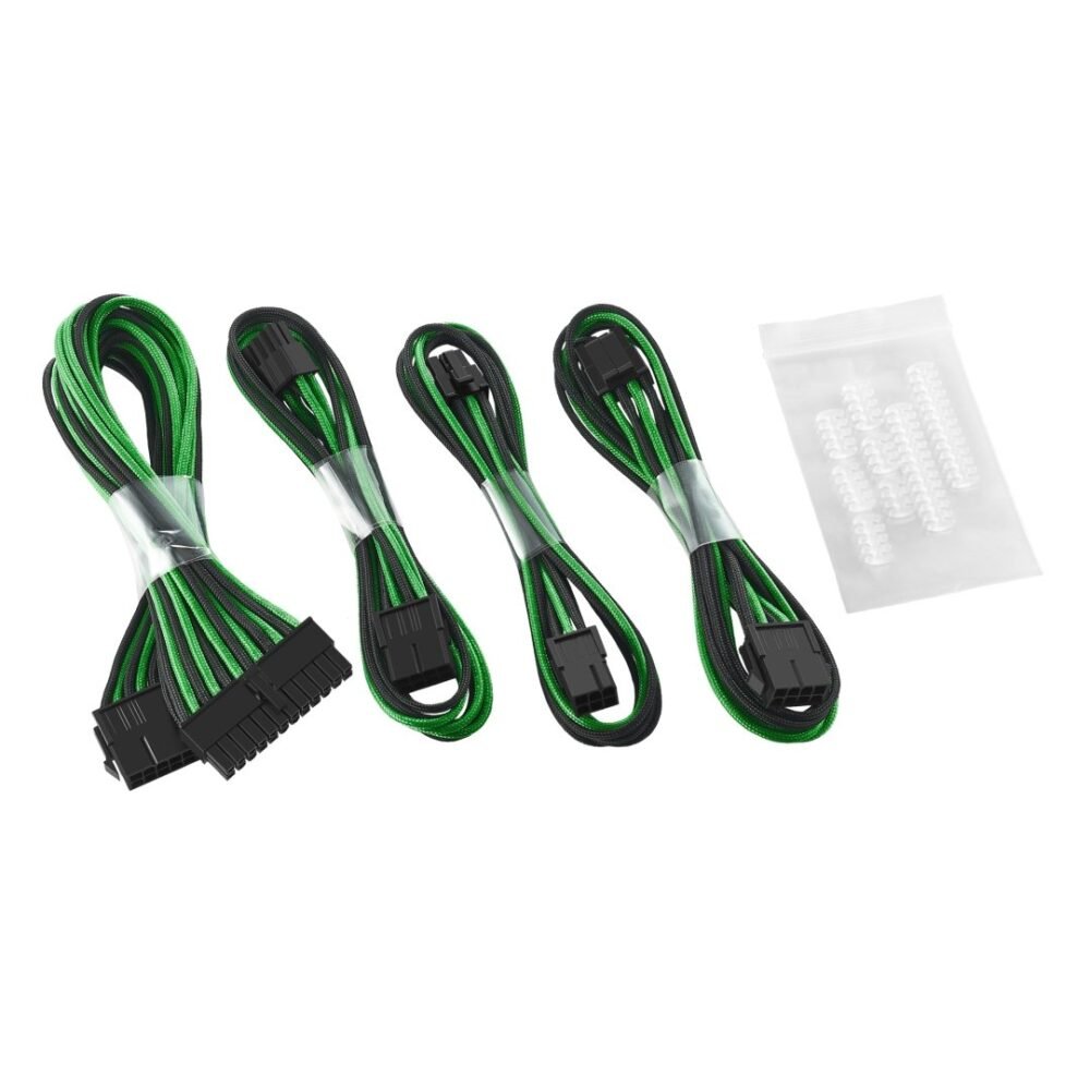 CableMod ModFlex Basic Cable Extension Kit - 8+6 Pin Series - Black+Green