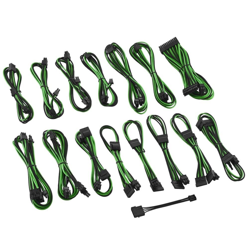 CableMod E-Series ModFlex Cable Kit for EVGA GS & PS 1050 / 1000 / 850 - BLACK / GREEN
