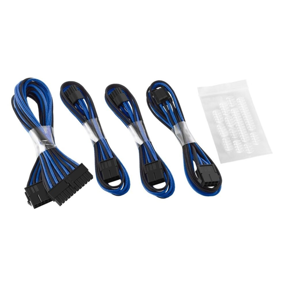 CableMod ModFlex Basic Cable Extension Kit - Dual 6+2 Pin Series - Black+Blue