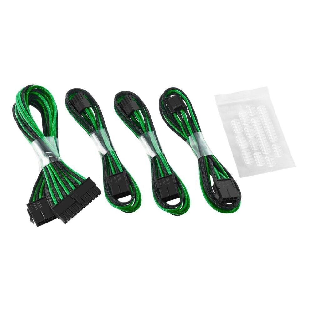 CableMod ModFlex Basic Cable Extension Kit - Dual 6+2 Pin Series - Black+Green