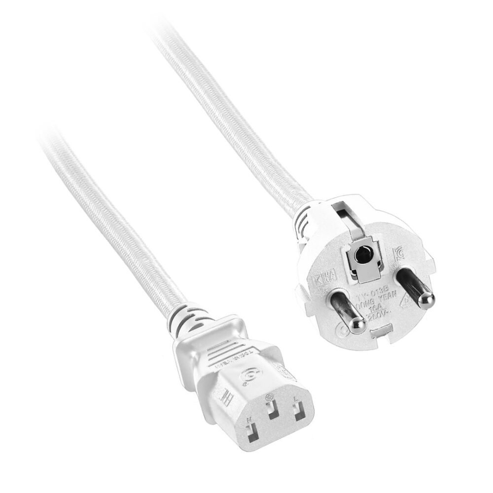 CableMod ModFlex™ Power Cord - C13 to DE/FR Plug - 2m - WHITE