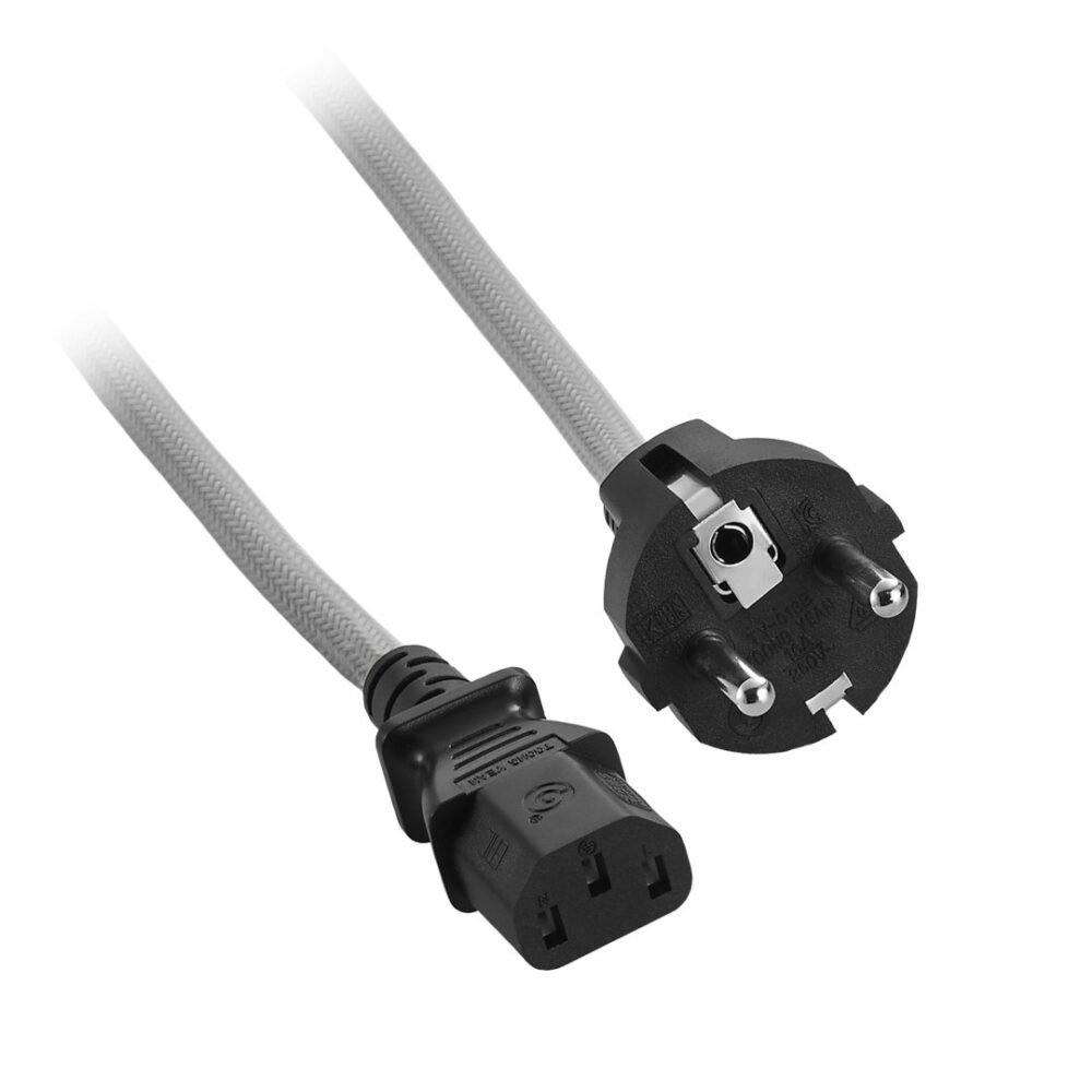 CableMod ModMesh™ Power Cord - C13 to DE/FR Plug - 2m - SILVER