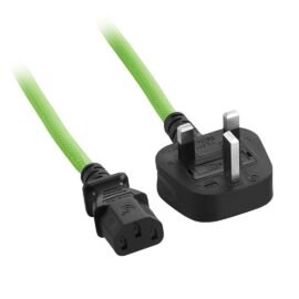 CableMod ModMesh™ Power Cord - C13 to UK Plug - 2m - LIGHT GREEN