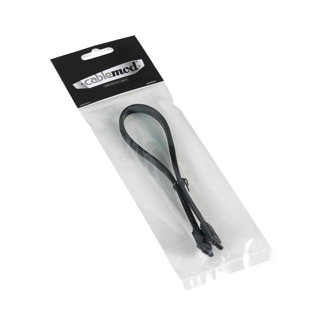 CableMod Cavo SATA 3 Ad Angolo Retto ModMesh - 30 Cm - Nero - Per PC Gaming E Modding