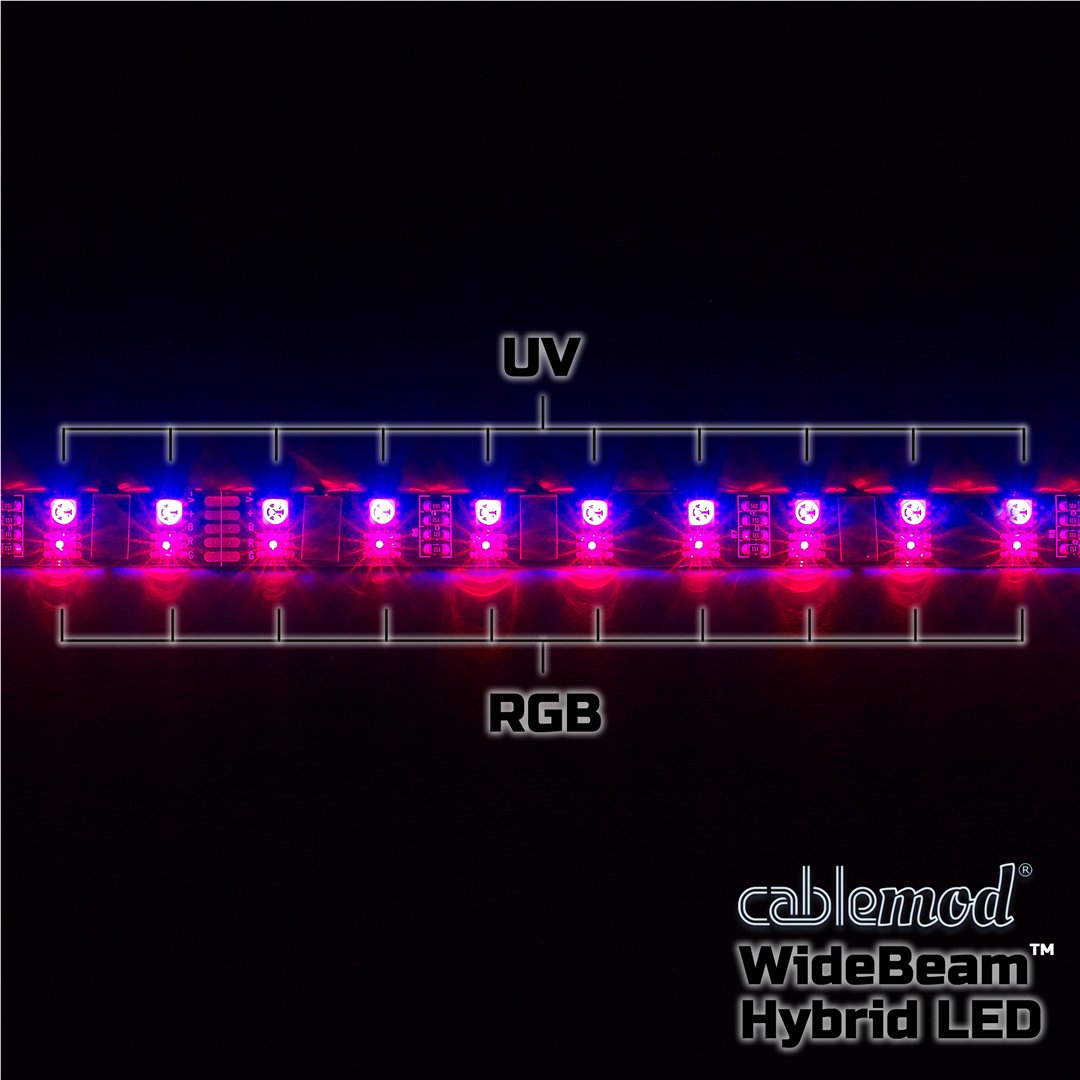 CableMod WideBeam Hybrid LED Kit 60cm RGB/UV CableMod