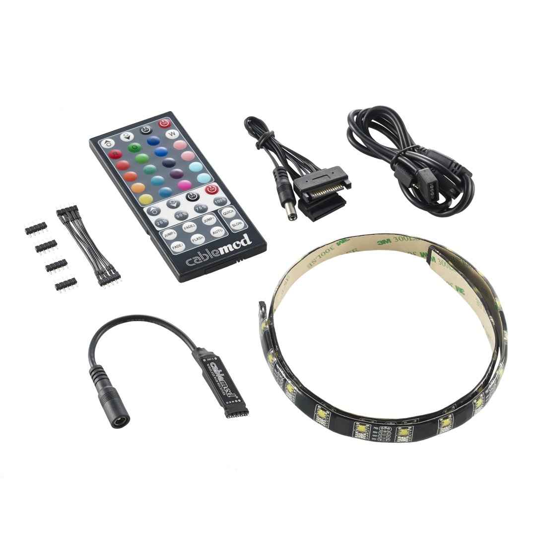 CABLEMOD HYBRID LED LIGHTING KIT - RGB FUSION HYBRID 60CM / RF REMOTE CONTROL AND RECEIVER / MAGNETIC / DUAL LED