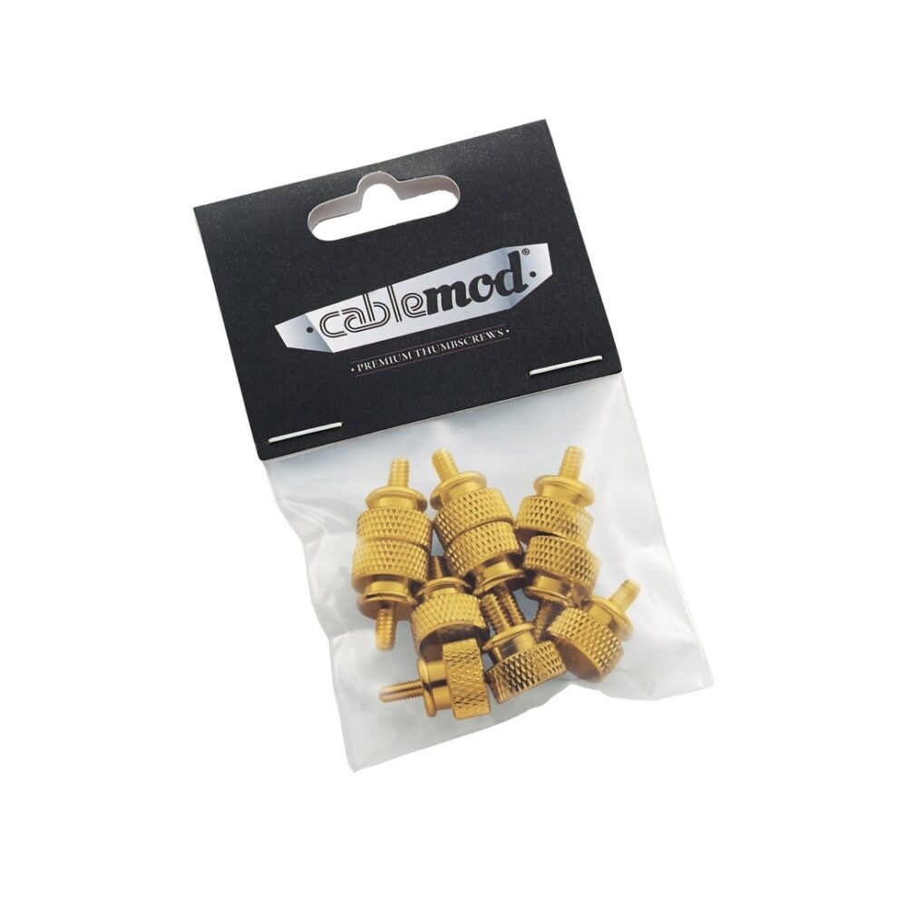 CableMod Anodized Aluminum Thumbscrews – UNC 6-32 – GOLD