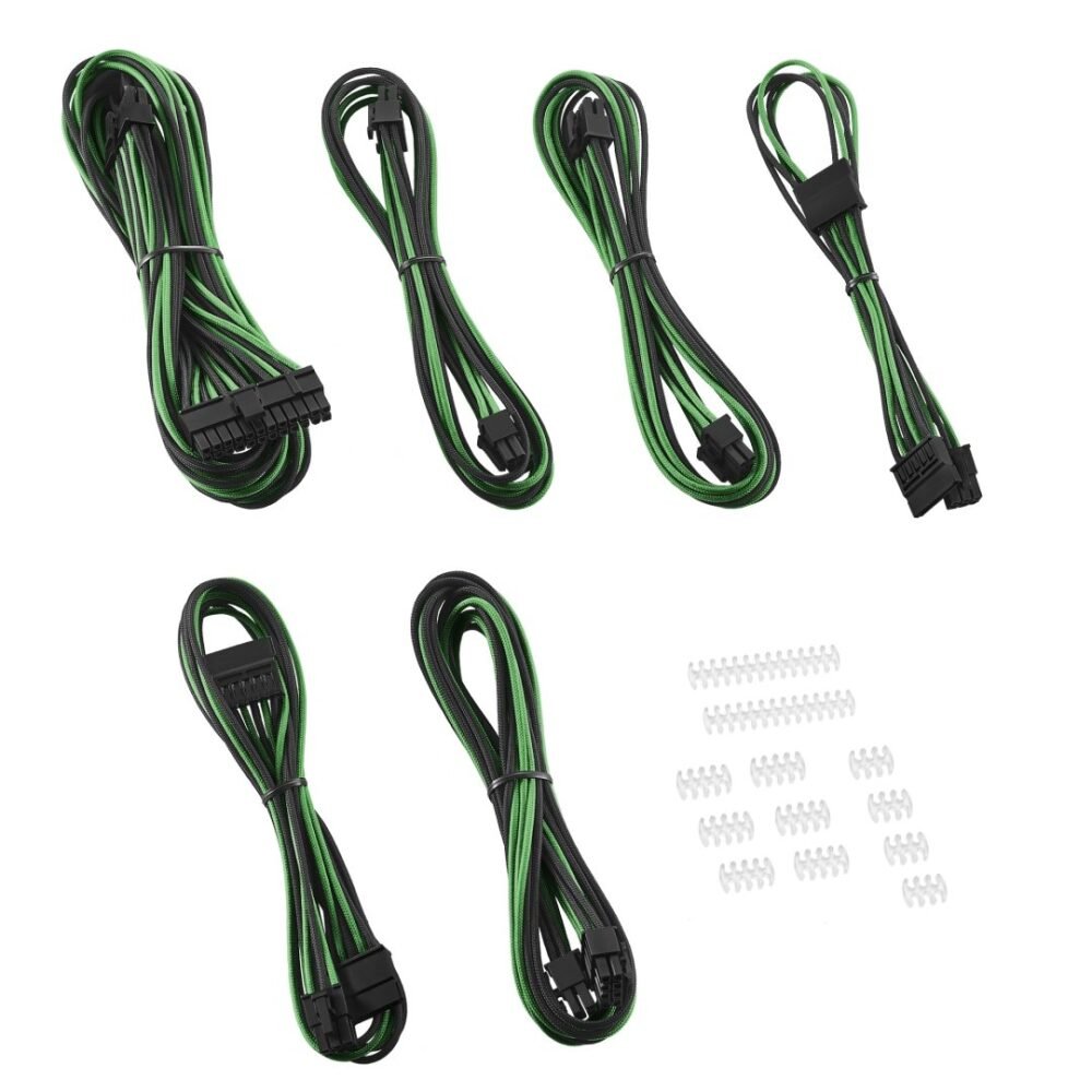 CableMod C-Series ModFlex™ Essentials Cable Kit for Corsair® AXi / HXi / RM - BLACK / GREEN