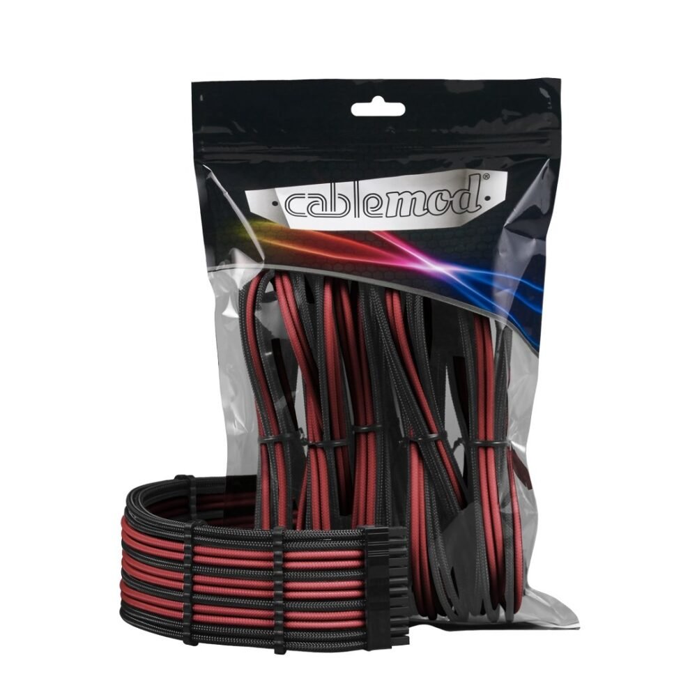 CableMod PRO ModMesh Cable Extension Kit - BLACK / BLOOD RED