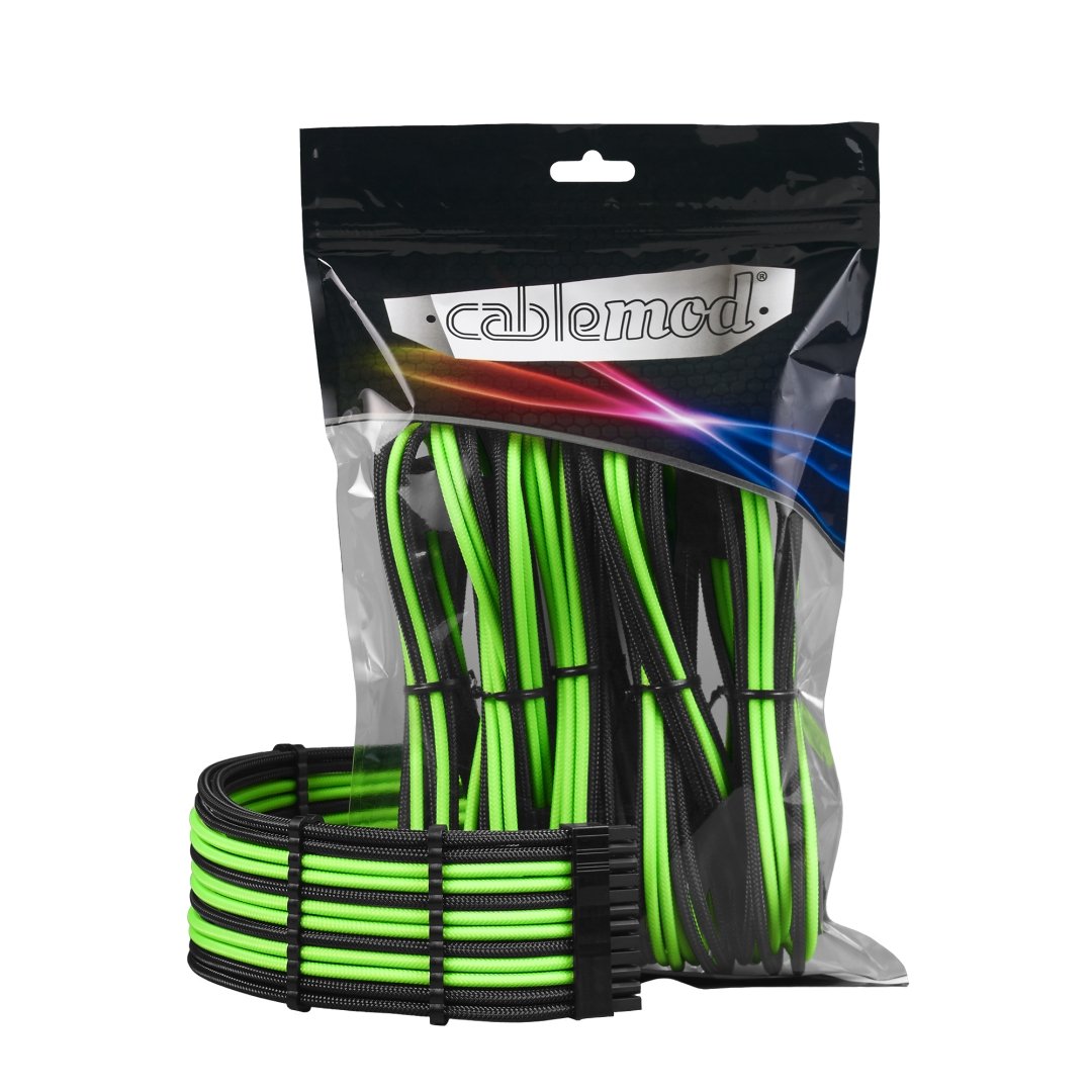 CableMod PRO ModMesh Cable Extension Kit BLACK / LIGHT GREEN CableMod