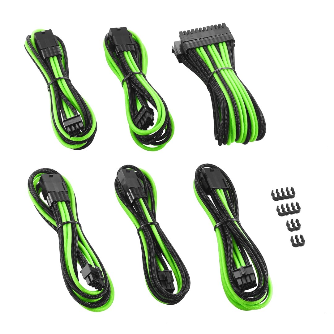 CableMod PRO ModMesh Cable Extension Kit BLACK / LIGHT GREEN CableMod