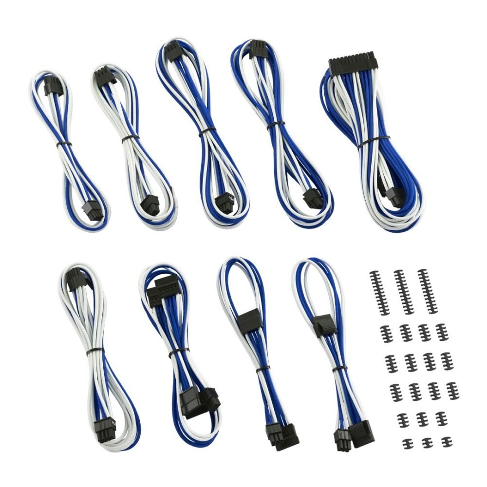 CableMod C-Series ModMesh Classic Cable Kit for Corsair RM (Yellow Label) / AXi / HXi - WHITE / BLUE