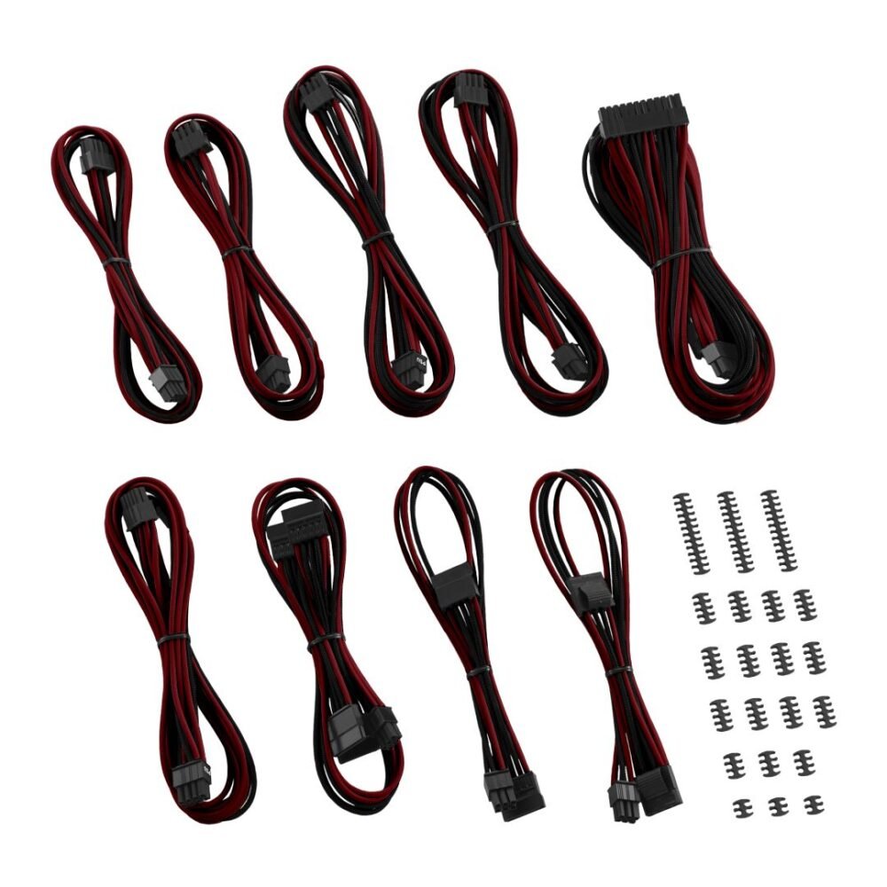 CableMod E-Series ModMesh Classic Cable Kit for EVGA G5 / G3 / G2 / P2 / T2 - BLACK / BLOOD RED
