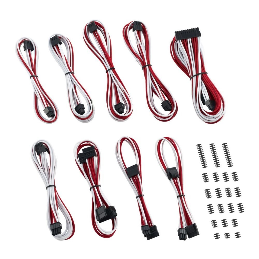 CableMod E-Series ModMesh Classic Cable Kit for EVGA G5 / G3 / G2 / P2 / T2 - WHITE / RED