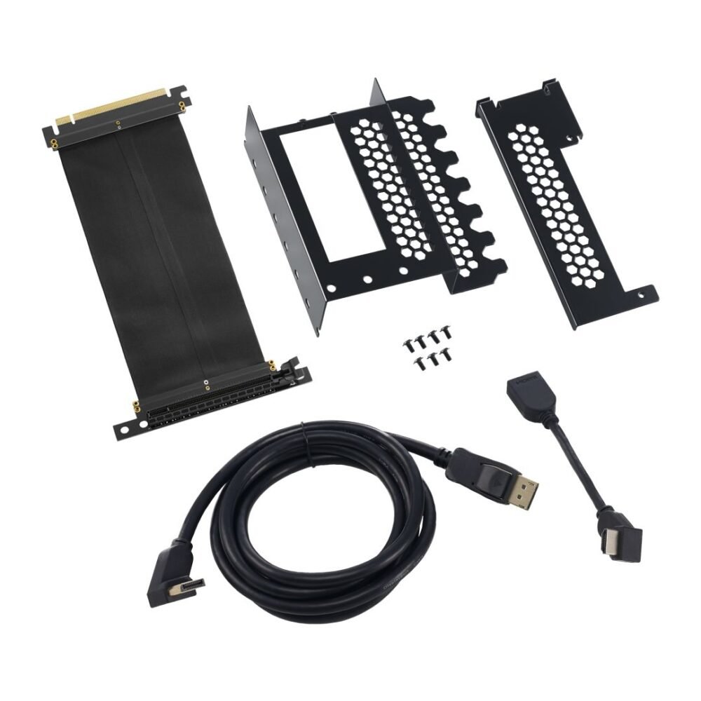 CableMod Vertical PCI-e Bracket – HDMI + DisplayPort – BLACK
