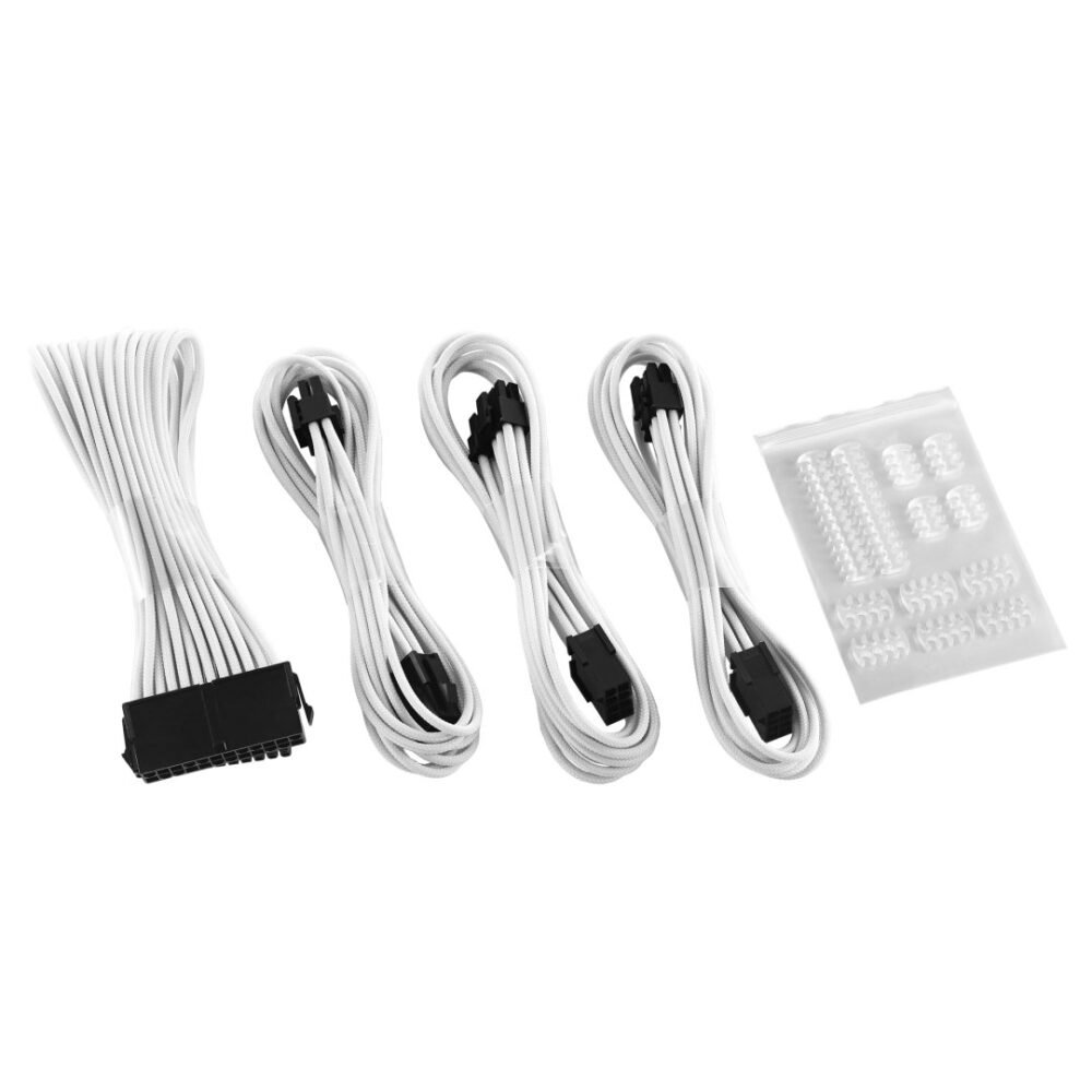 CableMod Classic ModMesh Basic Cable Extension Kit - Dual 6+2 Pin Series - White