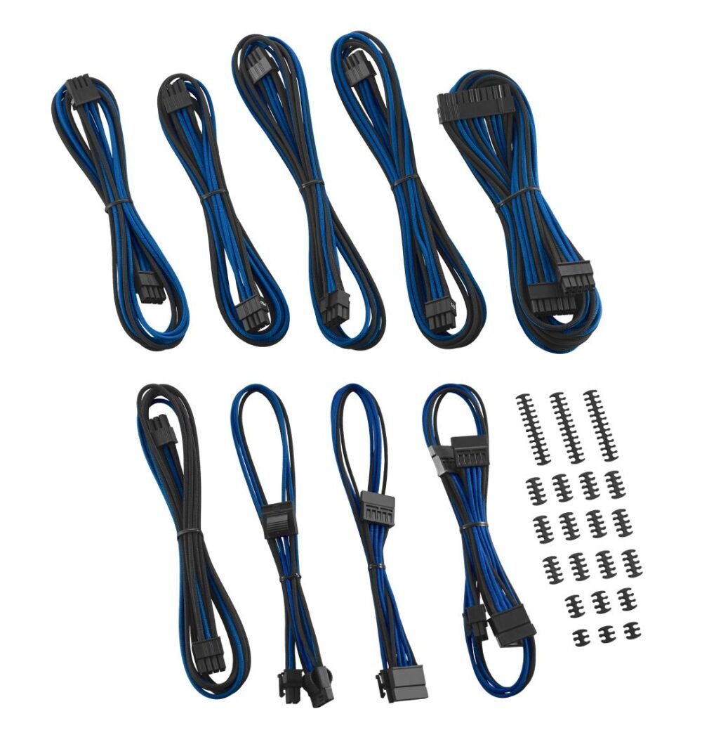 CableMod Classic ModFlex E-Series Cable Kit for EVGA G5 / G3 / G2 / P2 / T2 - BLACK / BLUE