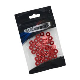 CableMod Anodized Aluminum Washers - M3.5 40 Pack - RED