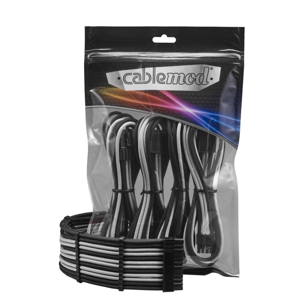 CableMod PRO ModFlex Cable Extension Kit - 8+8 Series - BLACK / SILVER