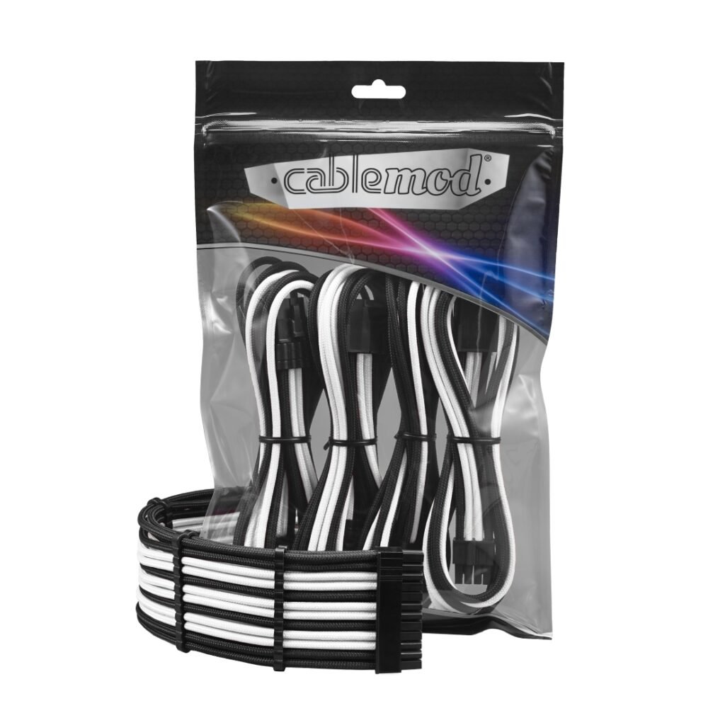 CableMod PRO ModFlex Cable Extension Kit - 8+8 Series - BLACK / WHITE