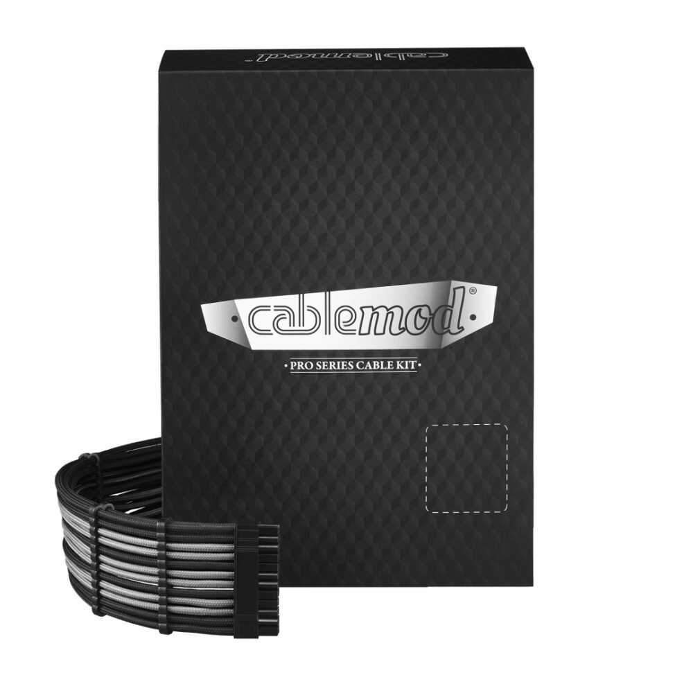 CableMod C-Series PRO ModFlex Cable Kit for Corsair RM (Black Label) / RMi / RMx - BLACK / SILVER