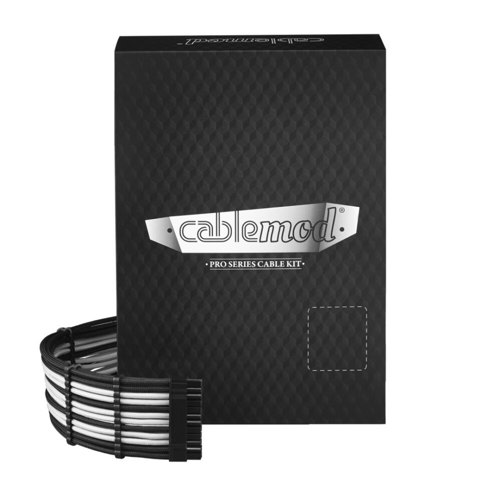 CableMod C-Series PRO ModFlex Cable Kit for Corsair RM (Black Label) / RMi / RMx - BLACK / WHITE