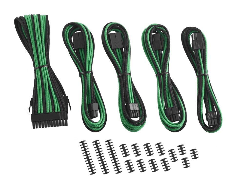 CableMod Classic ModFlex Cable Extension Kit - 8+6 Series - BLACK / GREEN