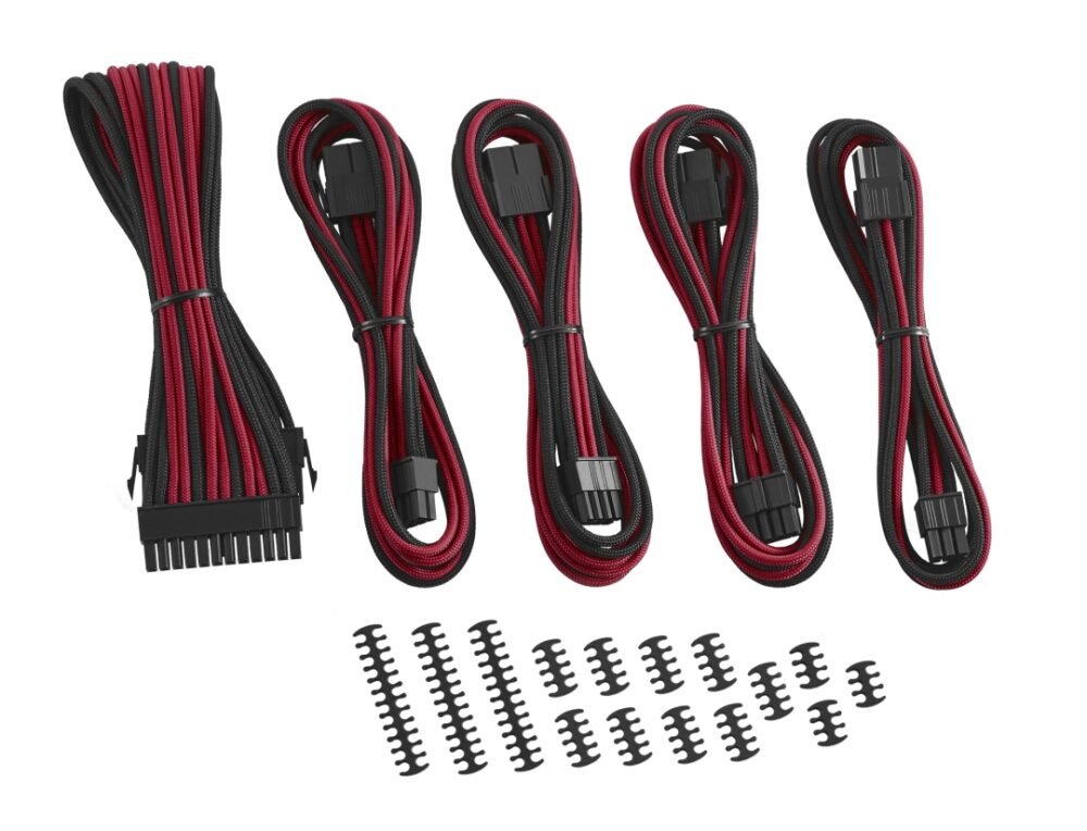 CableMod Classic ModFlex Cable Extension Kit - 8+6 Series - BLACK / RED