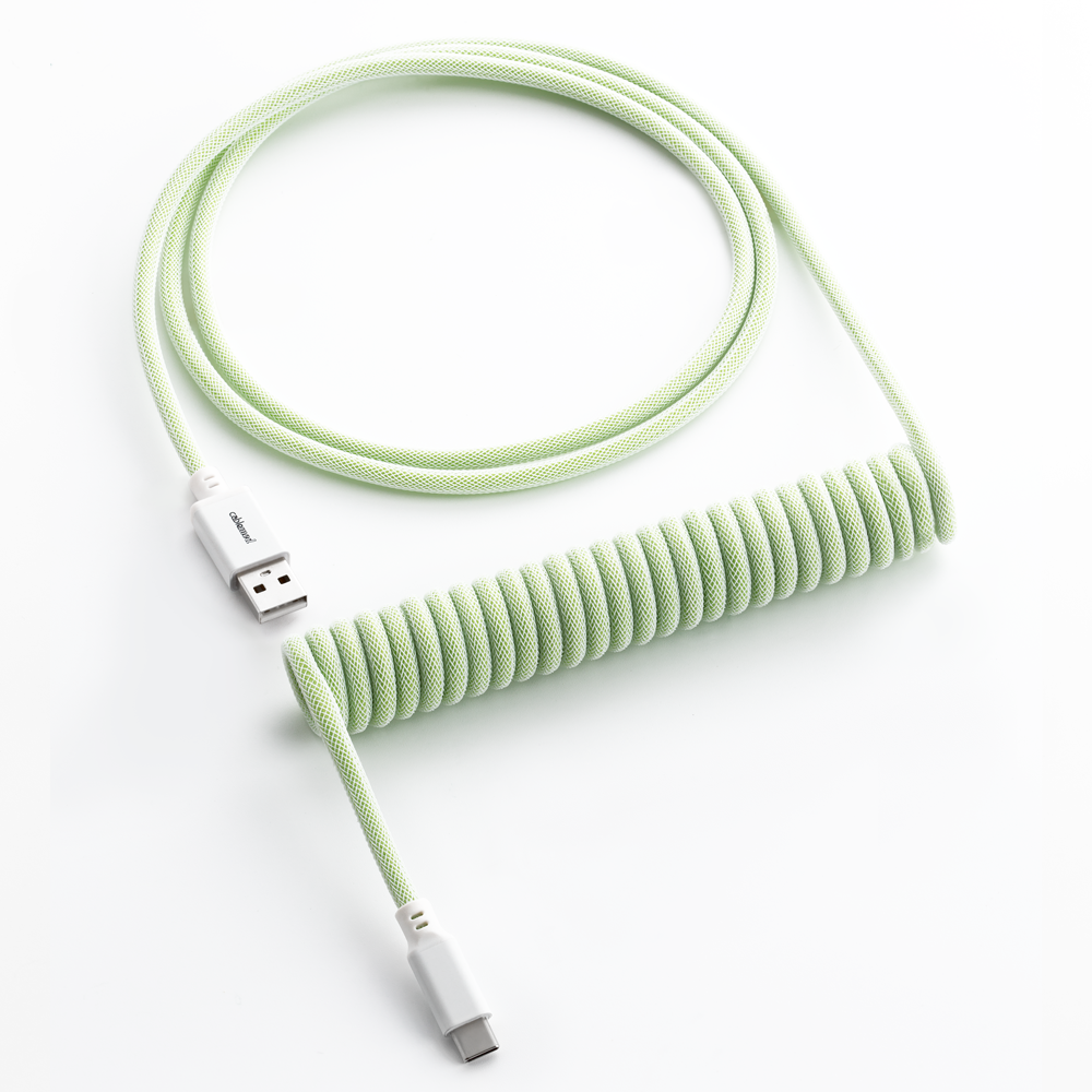 CableMod Classic Coiled Keyboard Cable (Lime Sorbet, USB A to USB Type C, 150cm)