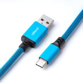 CableMod Pro Coiled Keyboard Cable (Spectrum Blue, USB A to USB Type C, 150cm)