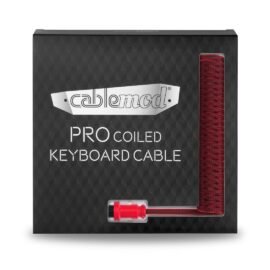 CableMod Pro Coiled Keyboard Cable (Republic Red, USB A to USB Type C, 150cm)