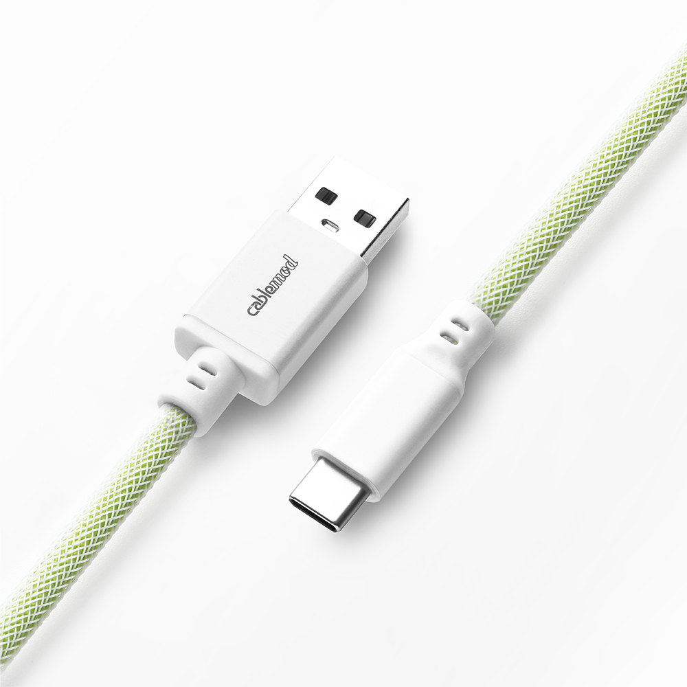 CableMod Pro Coiled Keyboard Cable (Lime Sorbet, USB A to USB Type