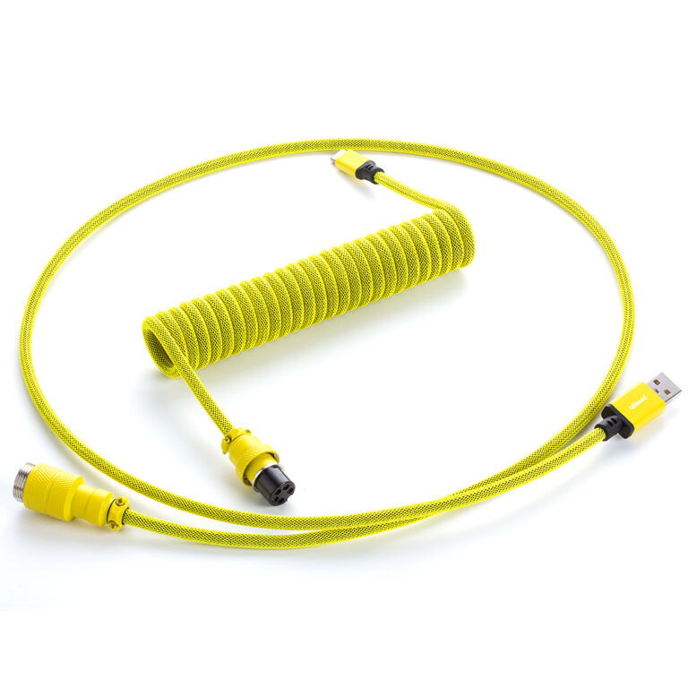 CableMod Pro Coiled Keyboard Cable (Dominator Yellow, USB A to USB Type