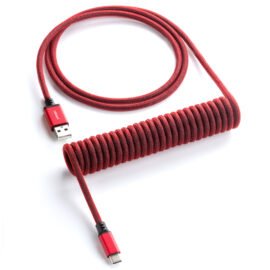 CableMod Classic Coiled Keyboard Cable (Republic Red, USB A to USB Type C, 150cm)